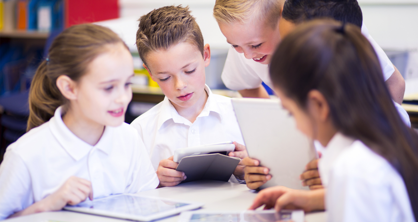 Students're studying in a primary classroom